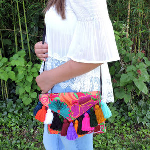 Handmade Boho Crossbody Purse Tassel Embroidered